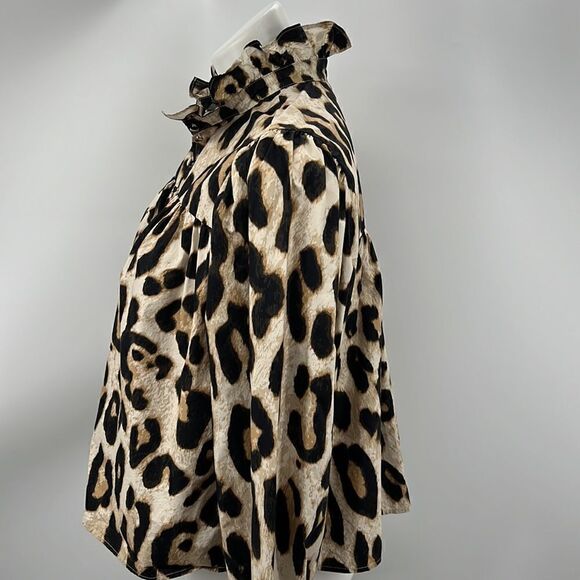 H & M long sleeve animal print cotton blouse - Picture 4 of 5